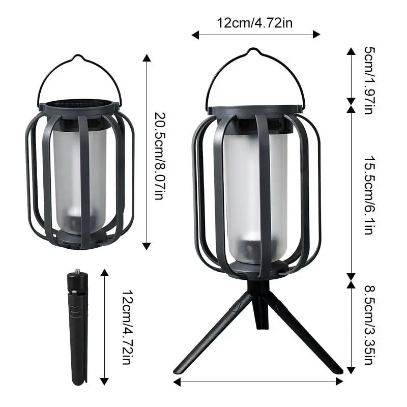 Lantern Solar-Powered USB-C Rechargeable Flickering Flame