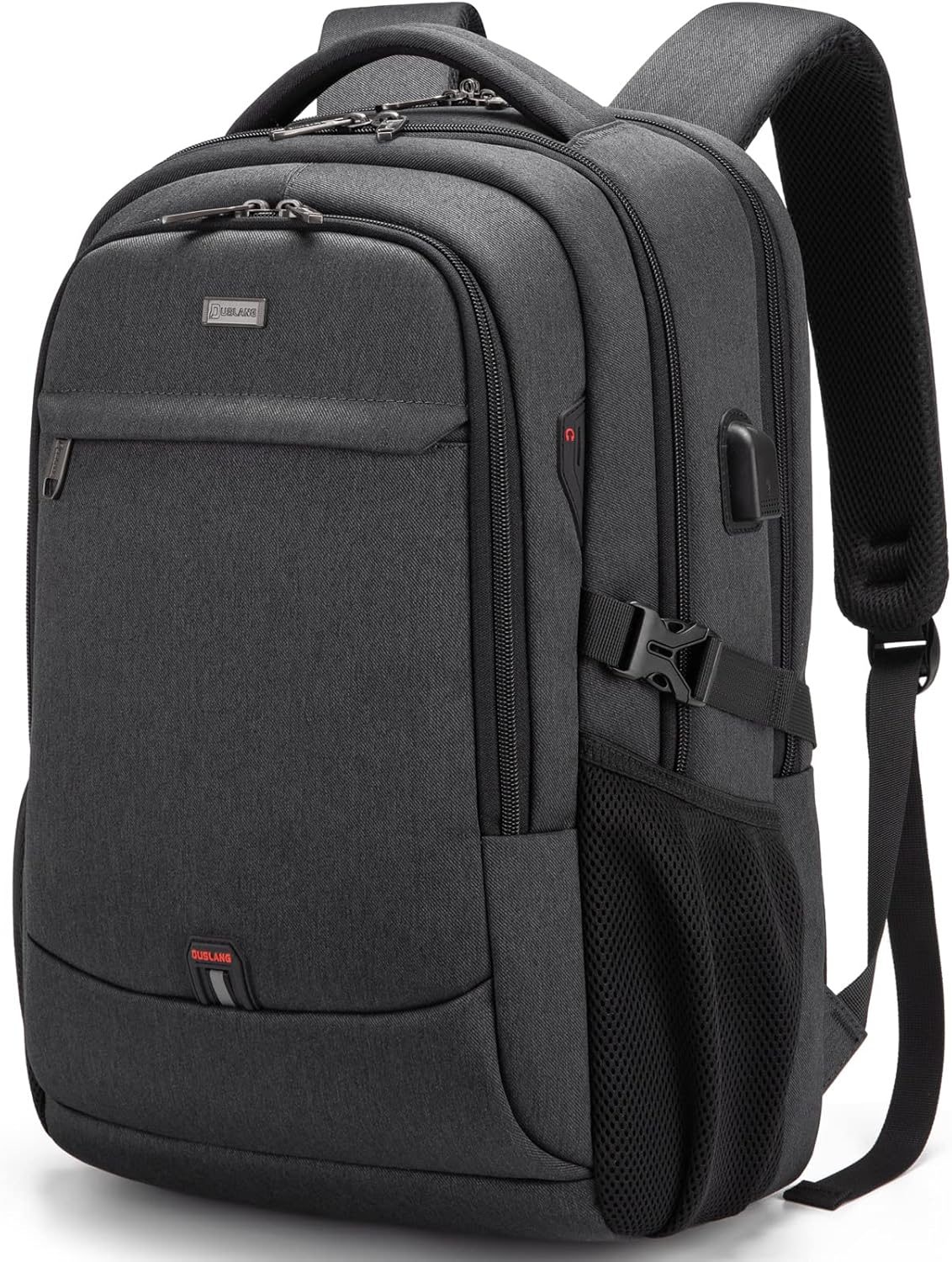 Laptop Backpack Hidden Anti-Theft Pocket Built-In USB Water-Resistant Polyester