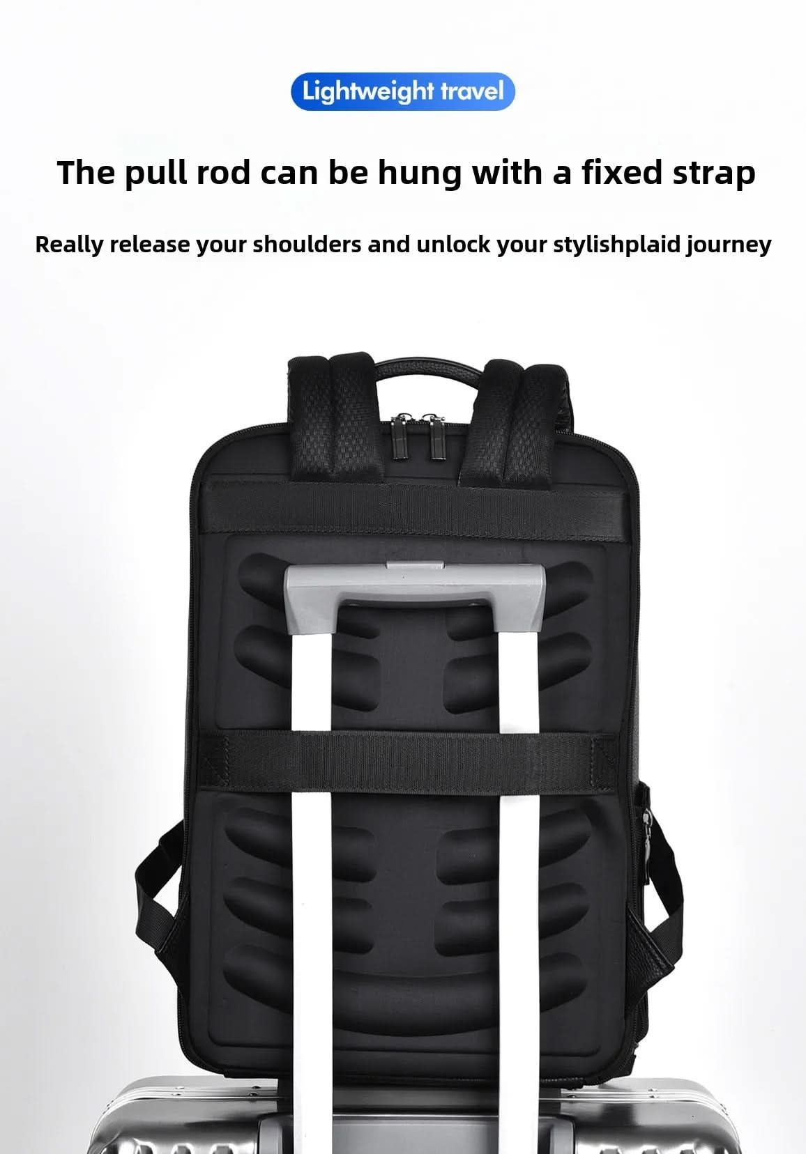 Laptop Backpack PU Leather USB Charging 15.6-Inch