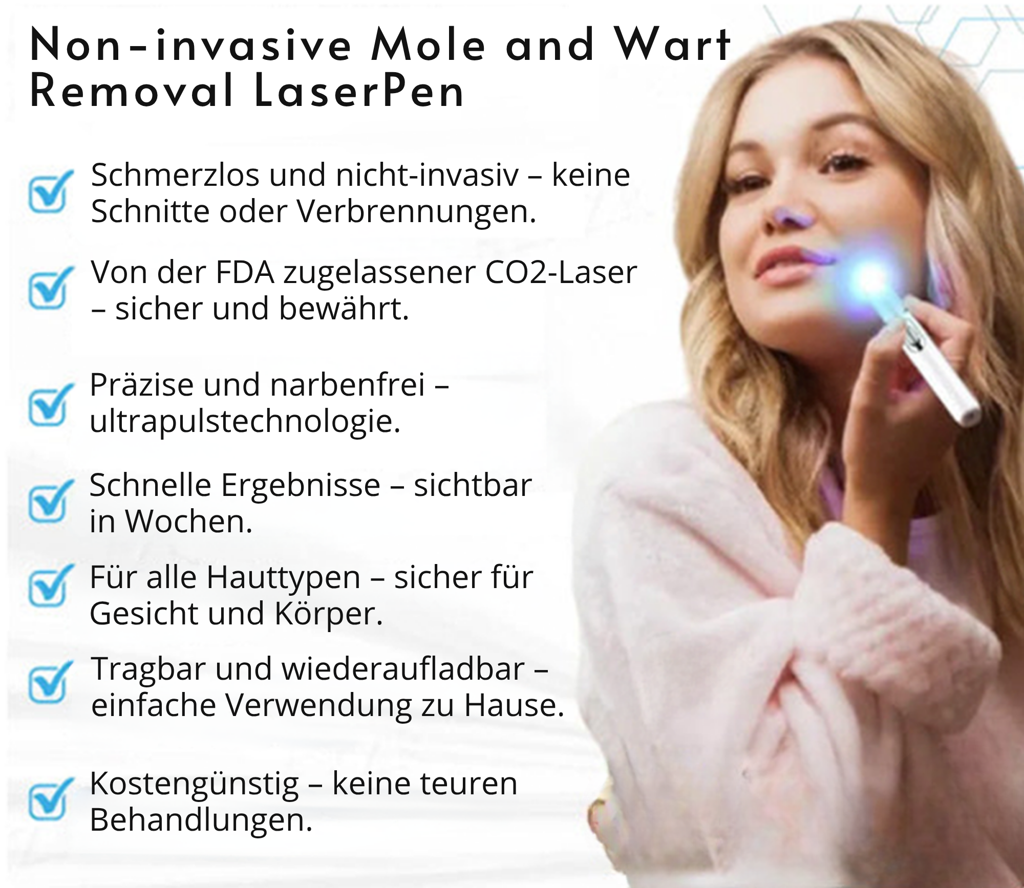 Laser Pen Painless Mole, Skin Tag & Wart Remover
