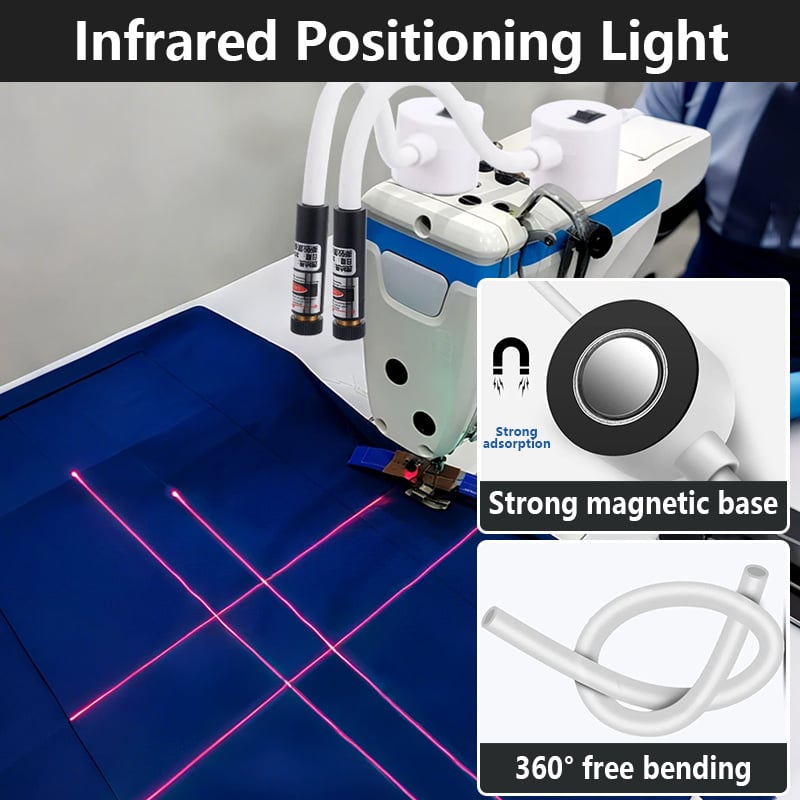 Laser Sewing Guide Magnetic Base 360-Degree Gooseneck Three Heads