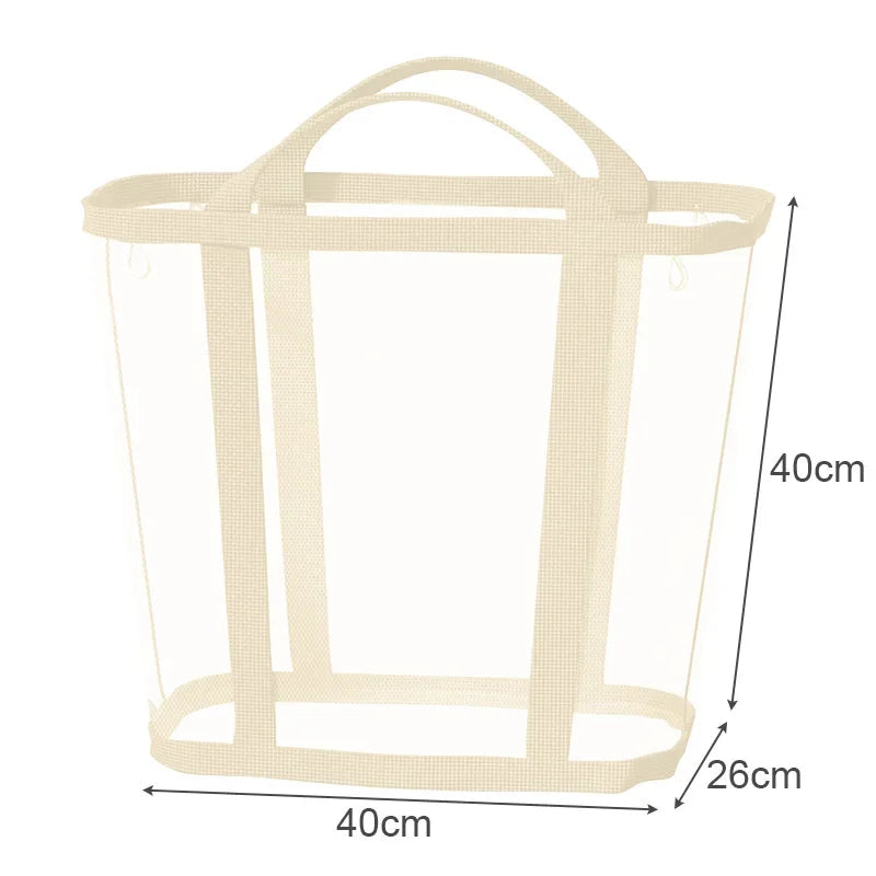 Laundry Basket Foldable Breathable Mesh With Sturdy Handles