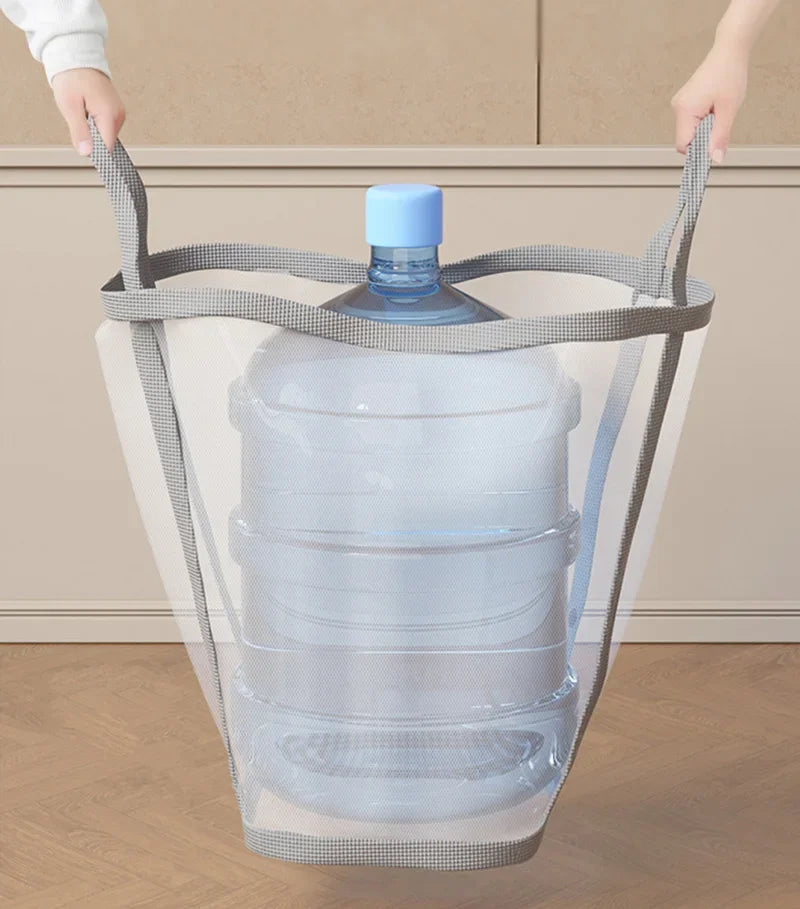 Laundry Basket Foldable Breathable Mesh With Sturdy Handles