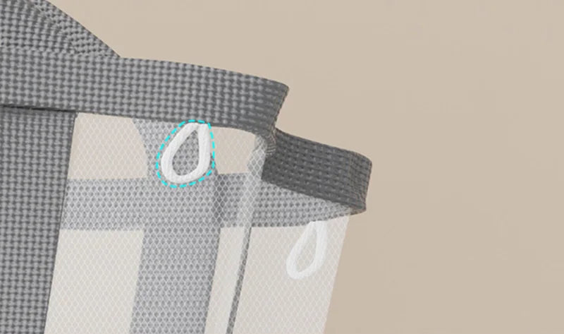Laundry Basket Foldable Breathable Mesh With Sturdy Handles