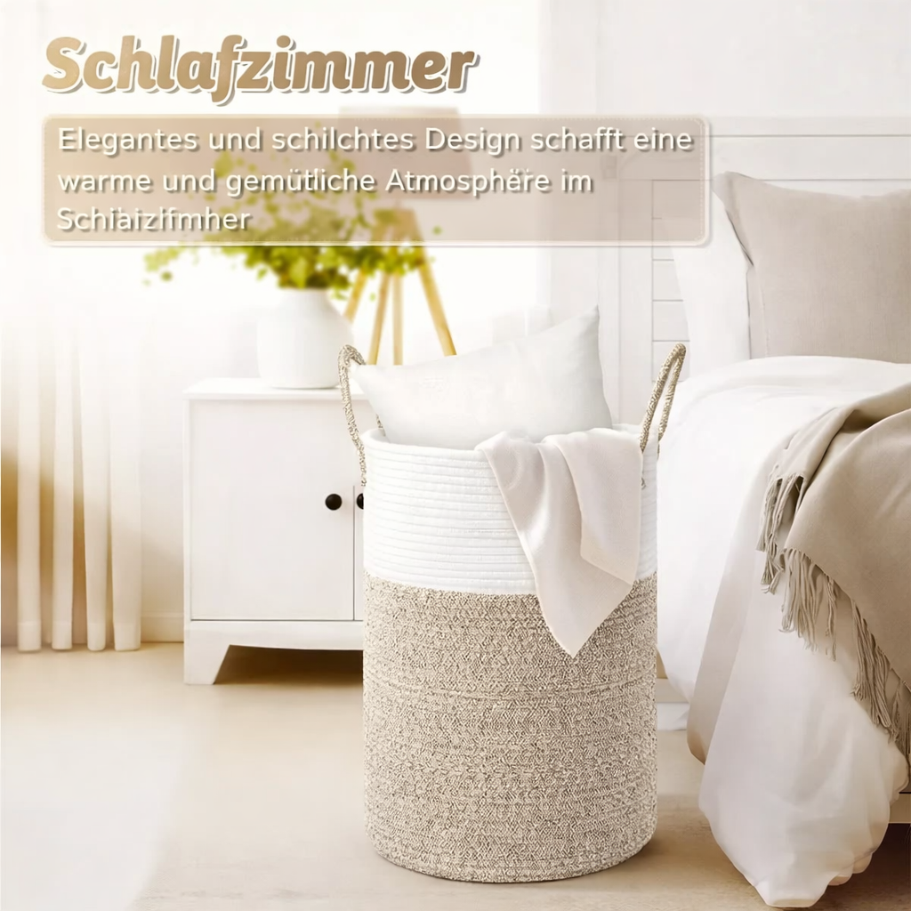 Laundry Basket Foldable Woven Cotton Rope 60L