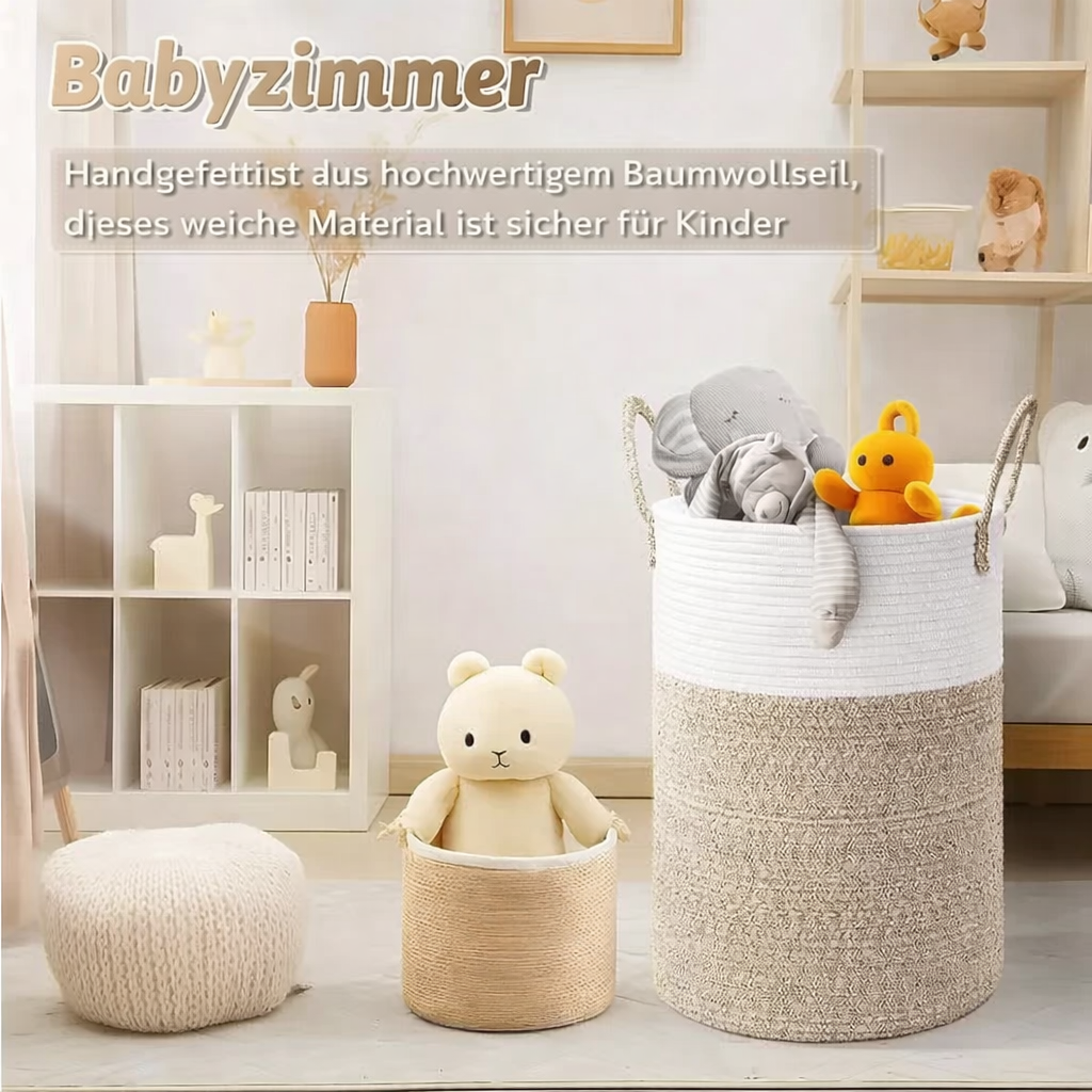 Laundry Basket Foldable Woven Cotton Rope 60L