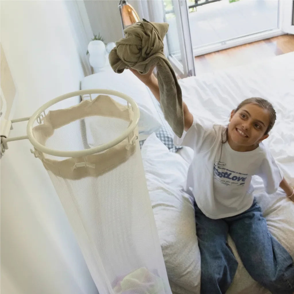 Laundry Basket Over-the-Door Basketball Hoop Foldable Mesh