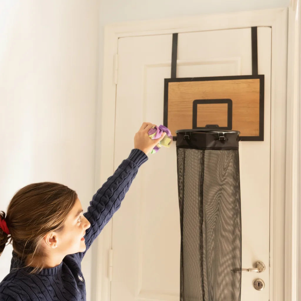 Laundry Basket Over-the-Door Basketball Hoop Foldable Mesh