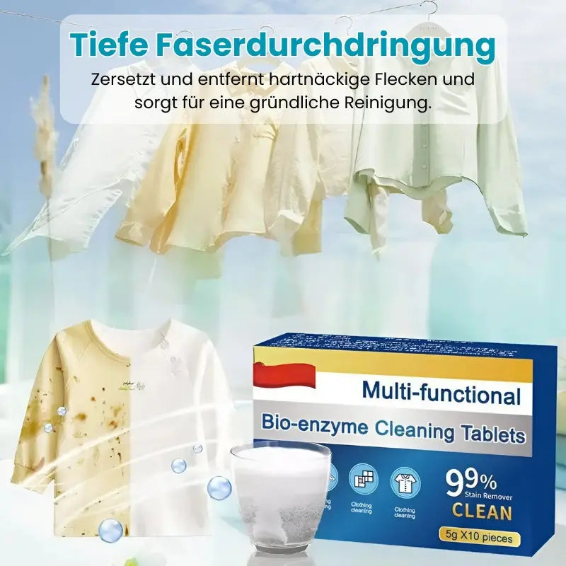 Laundry Tablets Probiotic Multi-Enzyme Antibacterial 10 Tablet Pack