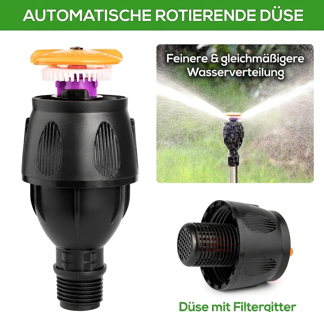 Lawn Sprinkler 360° Rotating Stainless Steel Tripod Adjustable Height