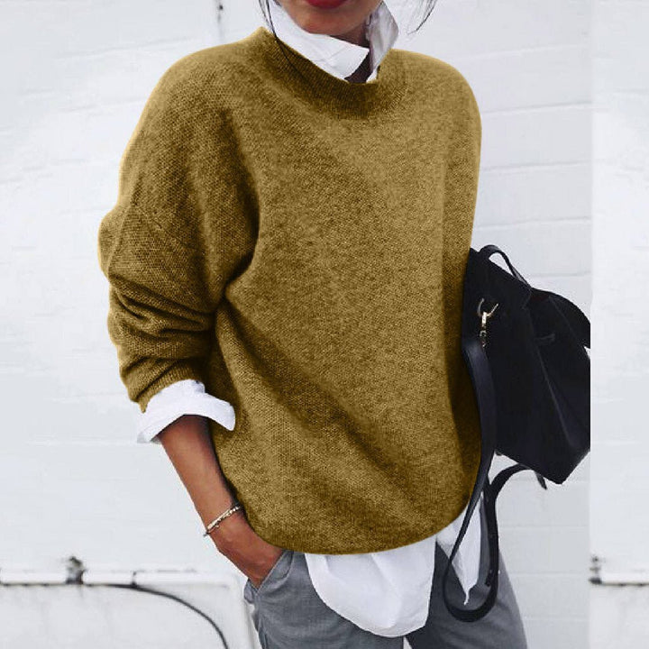 Layered Sweater Attached Shirt Warm Soft Knit