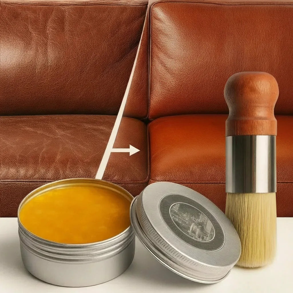 Leather Care Balm Natural Wax Colorless Brush Included