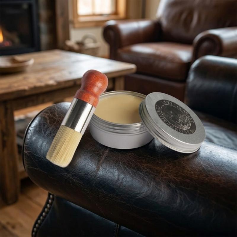 Leather Care Kit Colorless Balm & Applicator Brush