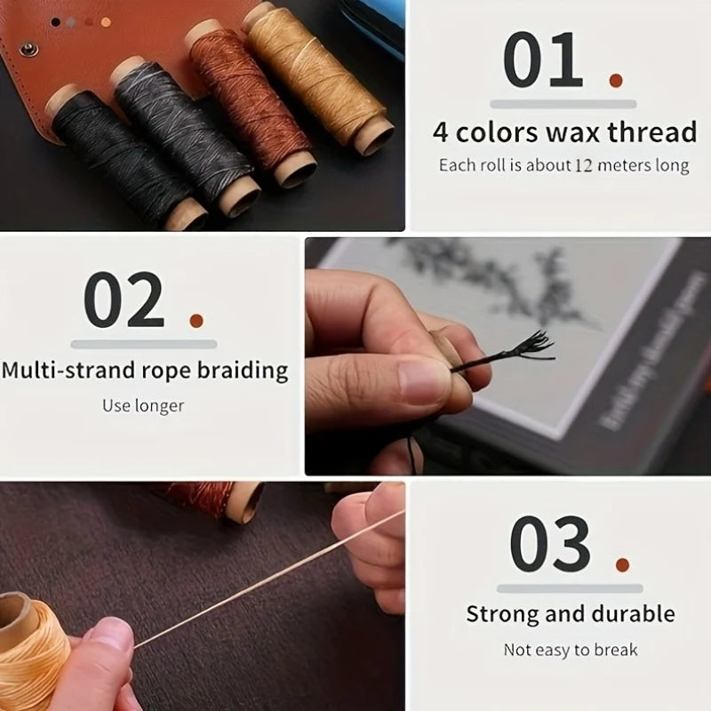 Leather Sewing Kit Large Needles & Waxed Thread