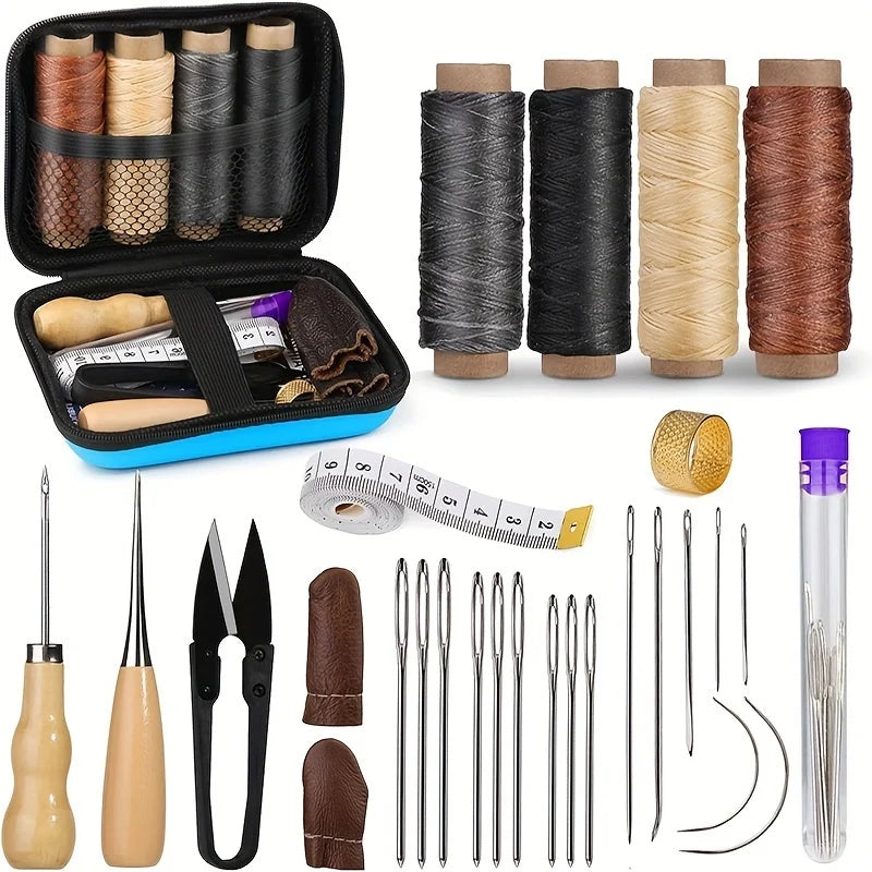 Leather Sewing Kit Waxed Thread & Precision Needles