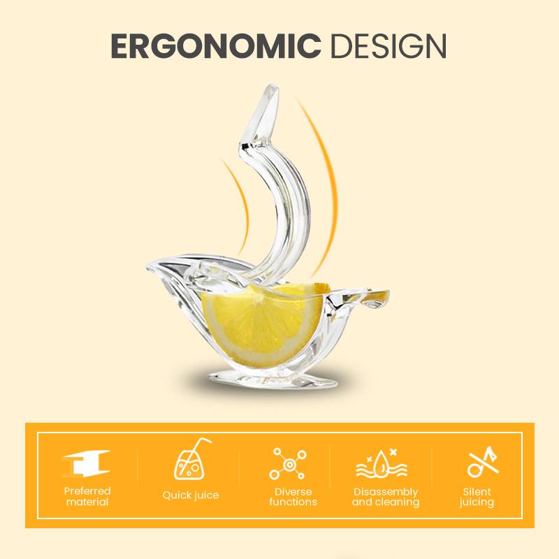 Lemon Squeezer Bird Shaped Ergonomic Acrylic Mess Free