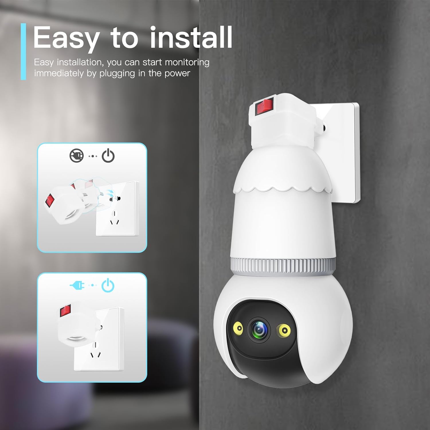 Light Bulb Security Camera 4MP Dual-Band Wi-Fi Night Vision
