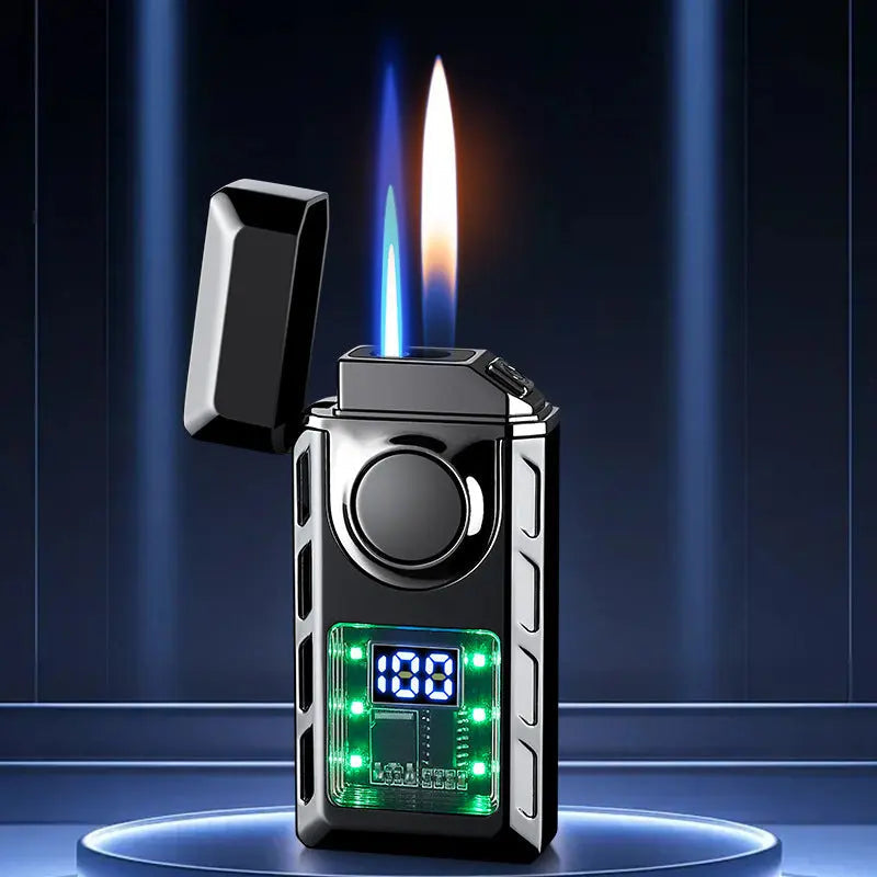 Lighter Double Flame Open & Blue USB-C LED Display