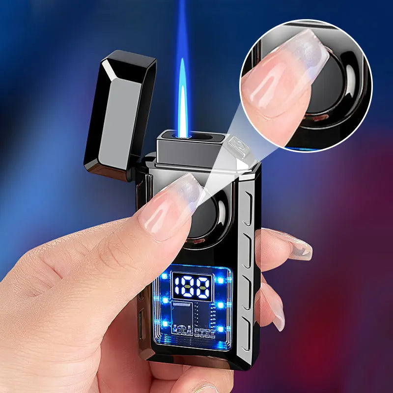 Lighter Double Flame Open & Blue USB-C LED Display
