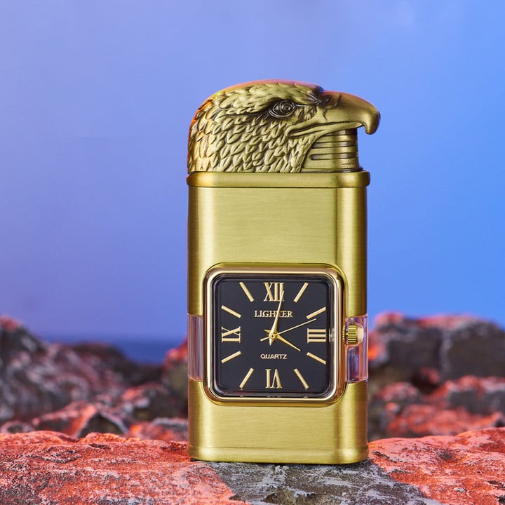 Lighter Dual Flame Adjustable Flame Quartz Watch
