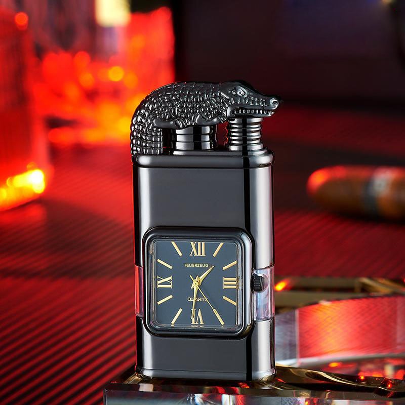 Lighter Dual Flame Adjustable Flame Quartz Watch