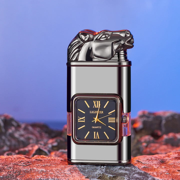 Lighter Dual Flame Adjustable Flame Quartz Watch