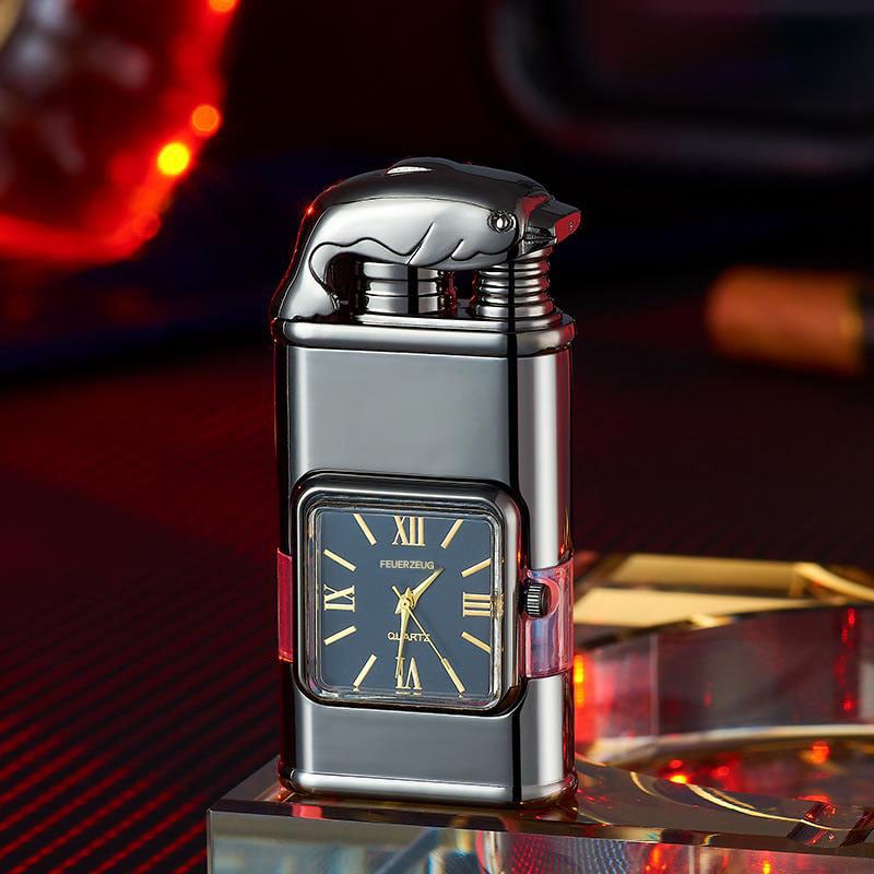 Lighter Dual Flame Adjustable Flame Quartz Watch