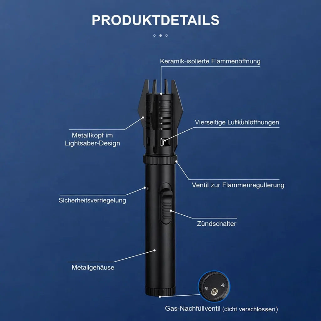 Lighter Windproof Jet Flame Adjustable Intensity