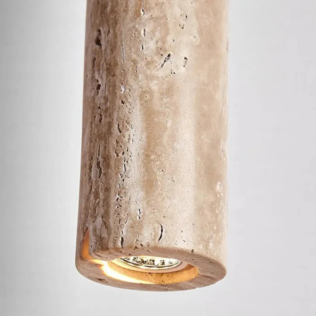 Linear Pendant Light Travertine Integrated LED 3000K Warm White