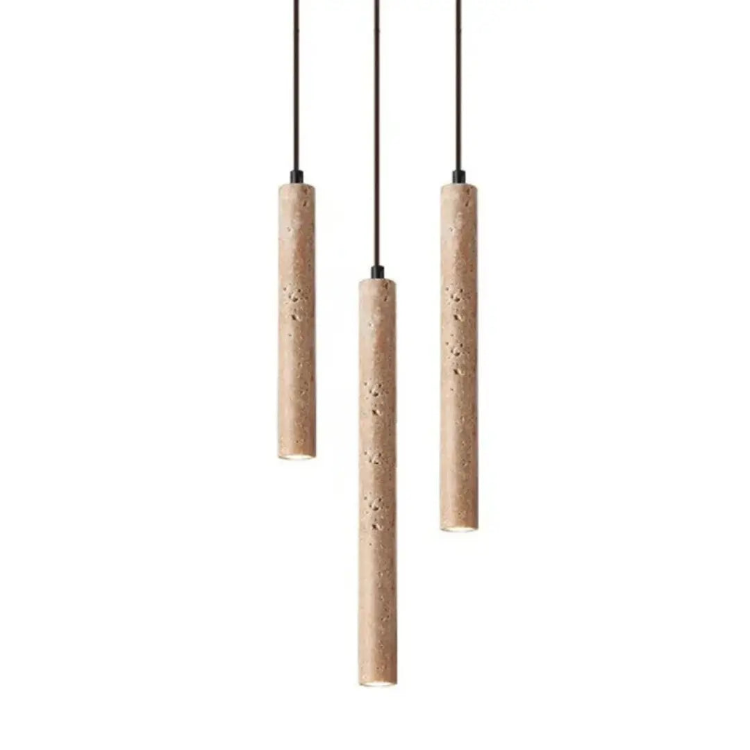 Linear Pendant Light Travertine Integrated LED 3000K Warm White