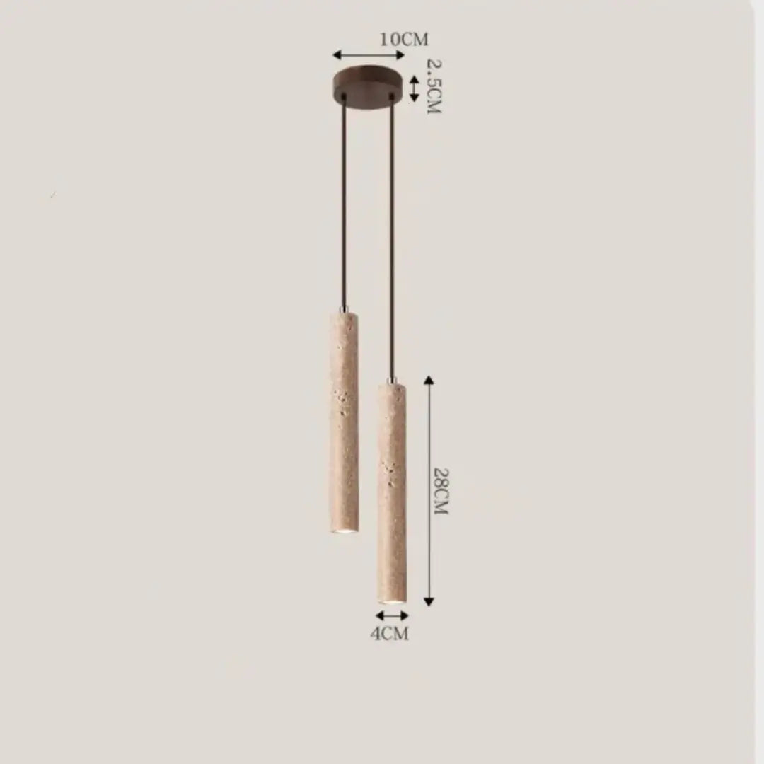 Linear Pendant Light Travertine Integrated LED 3000K Warm White