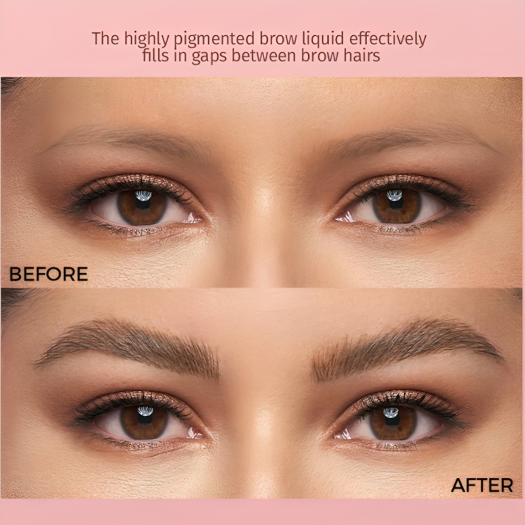 Liquid Eyebrow Enhancer Angled Brush Waterproof & Long-Lasting
