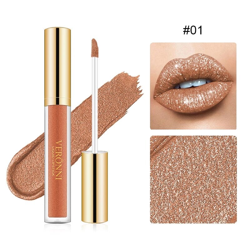 Liquid Lipstick 16-Hour Waterproof Metallic Shine