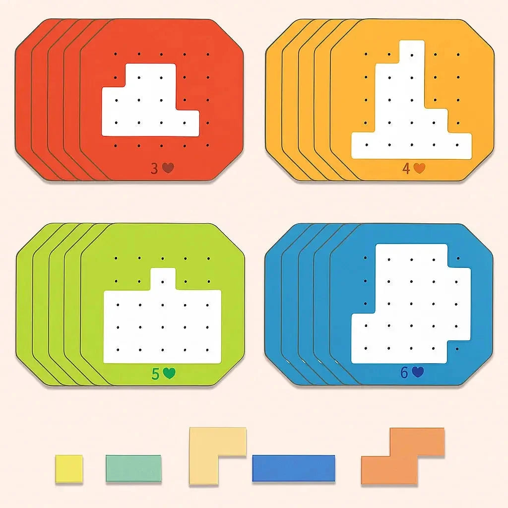 Logic Puzzle Set 108 Blocks & 20 Task Cards