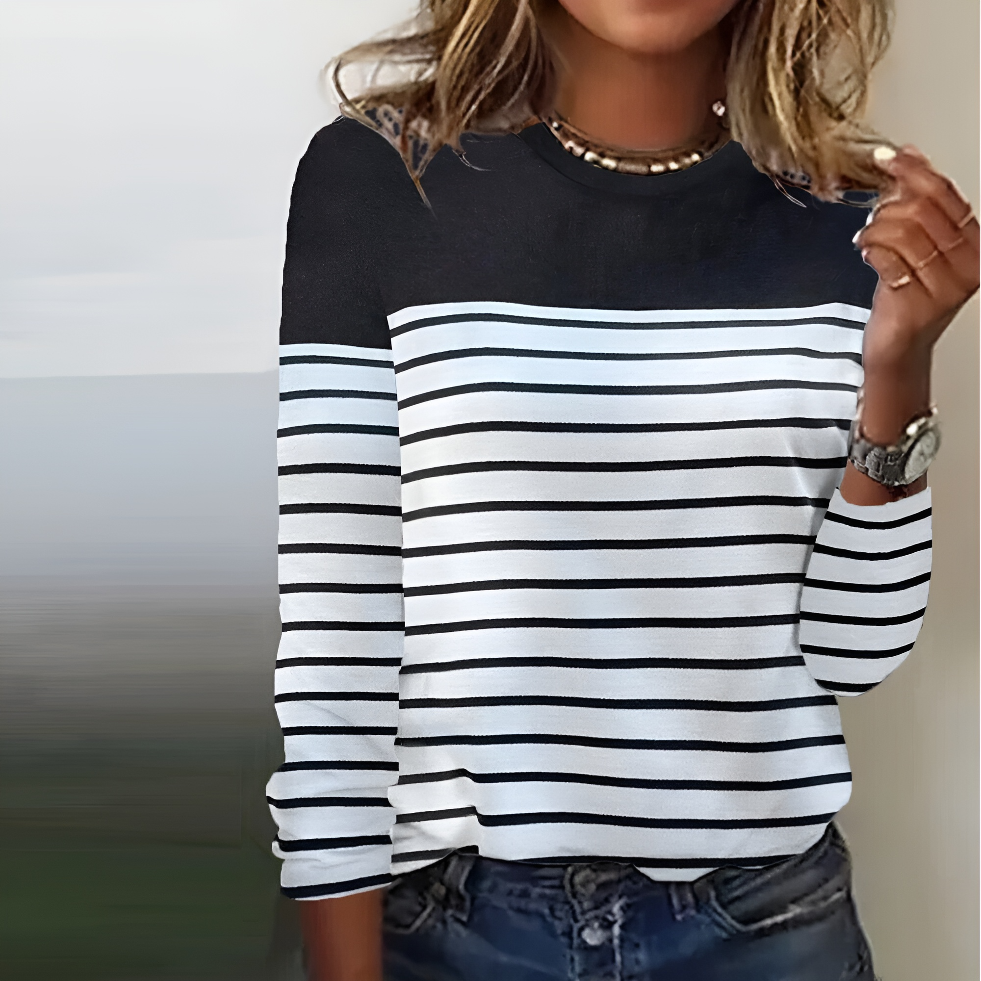Long-Sleeve Top Soft Stretch Comfortable Fit