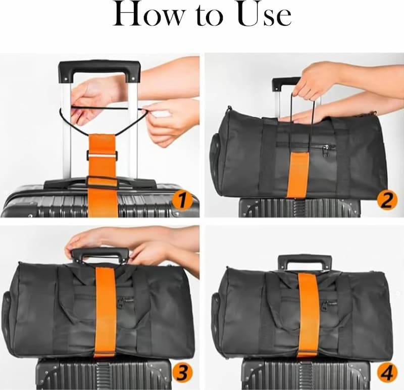 Luggage Strap Adjustable Polyester & Elastic Hands-Free
