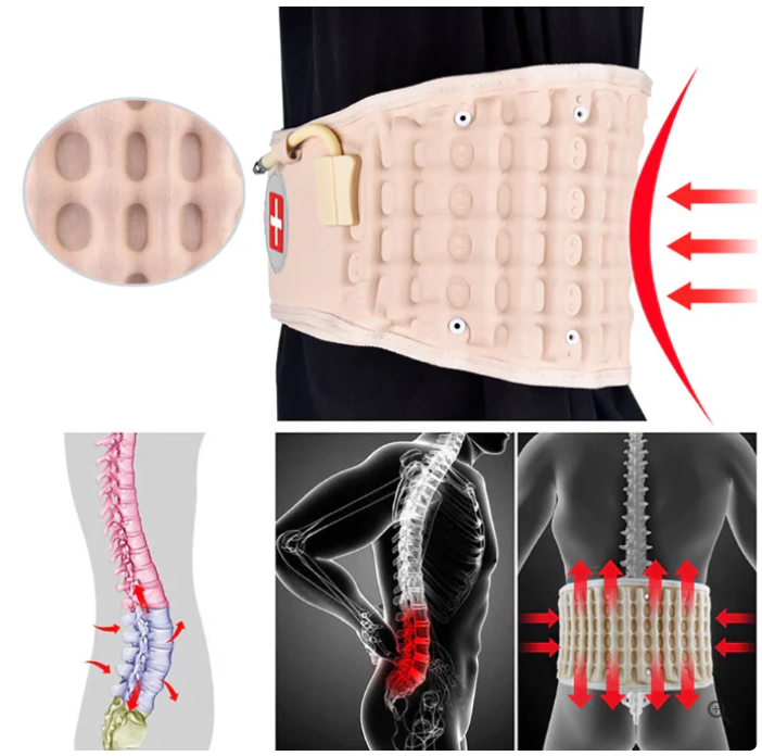 Lumbar Support Belt Integrated Air Pump Adjustable Fit