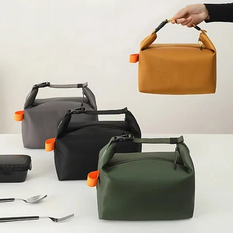 Lunch Bag Insulated Foldable Polyester Zipper & Soft Handle