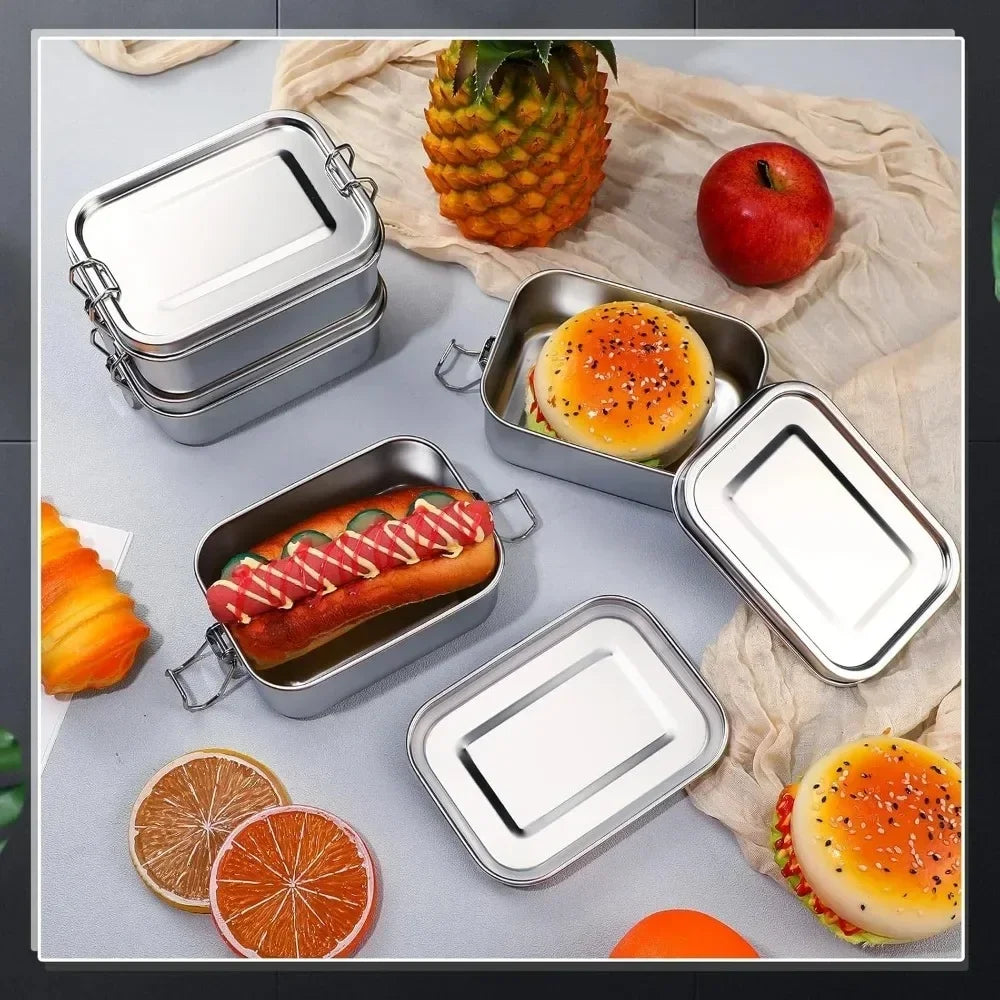 Lunch Box Stainless Steel Leak-Proof Clamp Closure