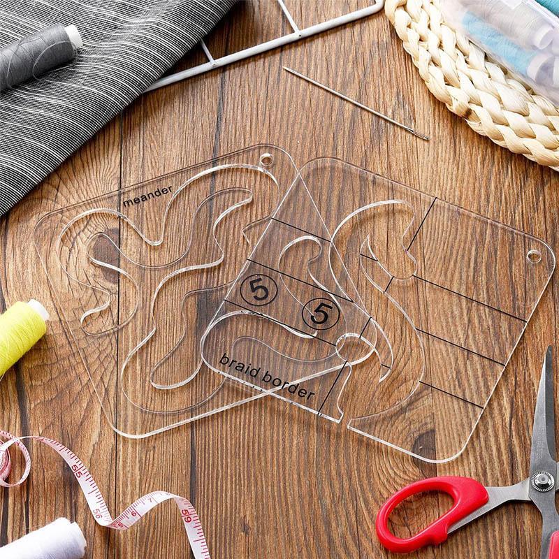 Machine Quilting Template Transparent Acrylic 12 Patterns