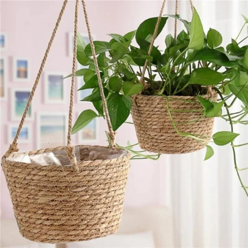 Macrame Plant Hanger Jute Cotton Rope Space-Saving