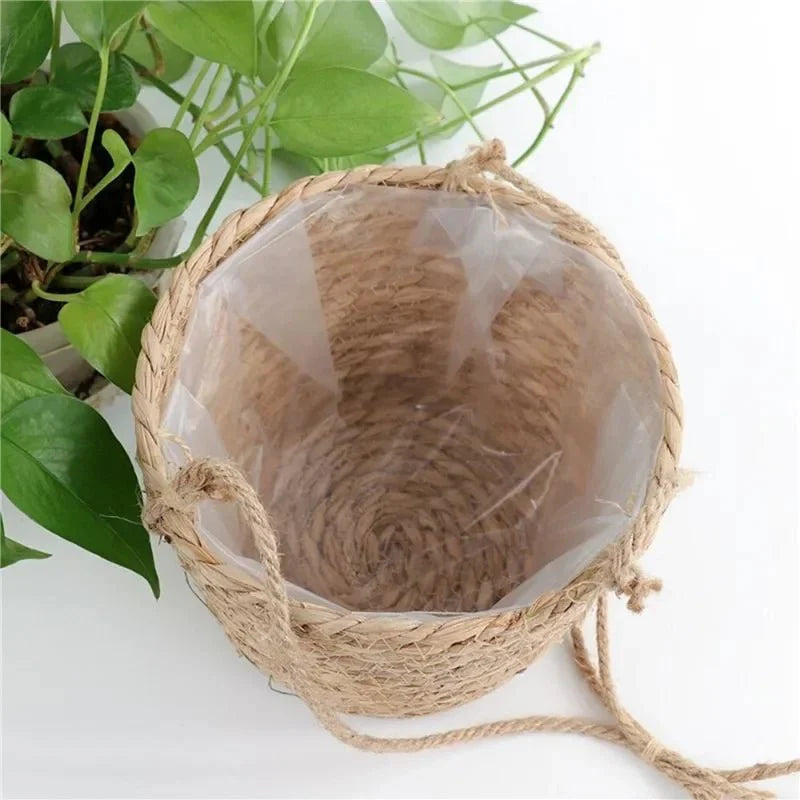 Macrame Plant Hanger Jute Cotton Rope Space-Saving