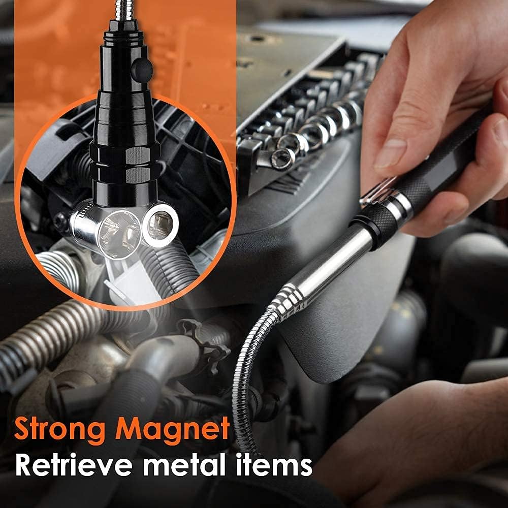 Magnetic Pickup Tool Neodymium Magnet 22.6-Inch Extendable Built-In LED