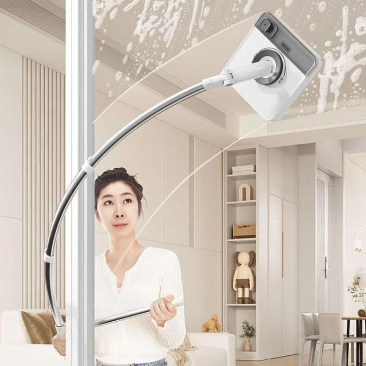 Magnetic Window Cleaner Two-Sided Stainless Steel Bracket Extendable Handle