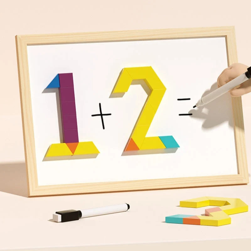 Magnetic Wooden Puzzle Multicolored Wood Storage Box