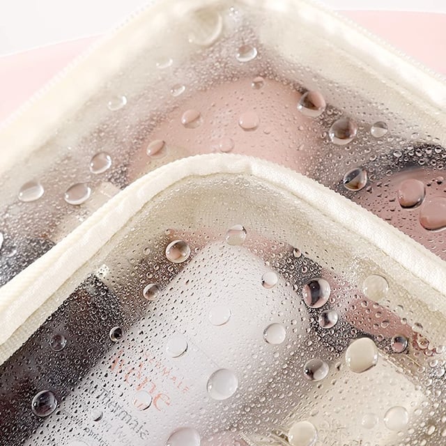 Makeup Bag Clear Compartments Water-Resistant Travel Organizer
