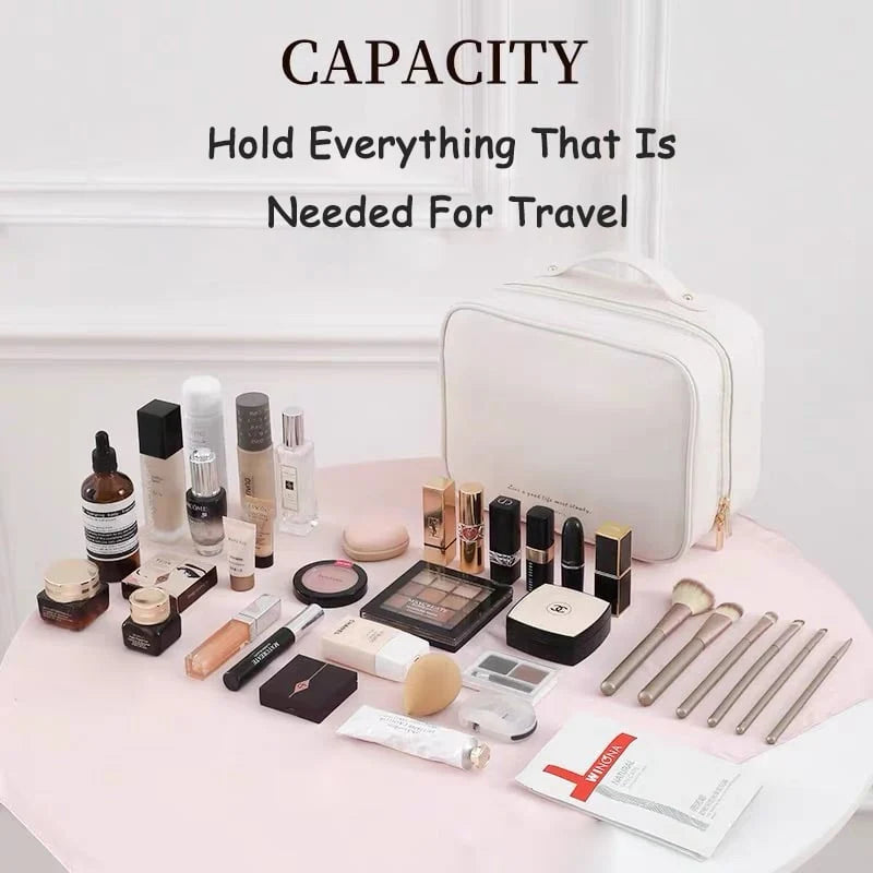 Makeup Bag Clear Compartments Water-Resistant Travel Organizer