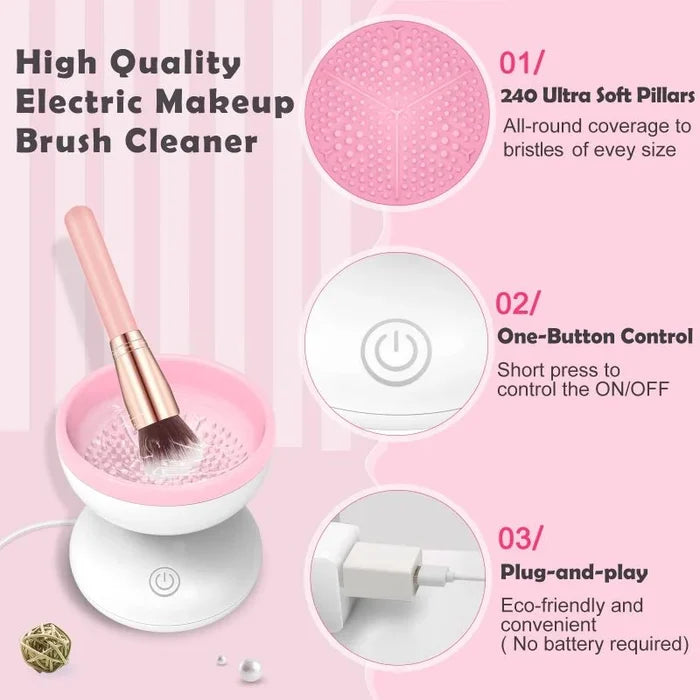 Makeup Brush Cleaner USB-Powered Rotating Deep Clean