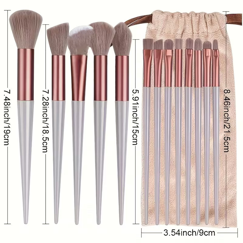 Makeup Brush Set Soft Bristles Multi-Piece Face Eyes Lips