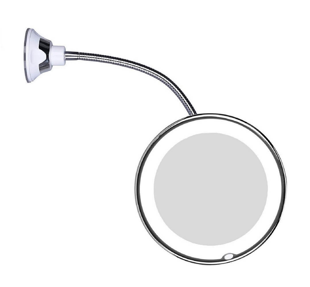 Makeup Mirror 10x Magnification Daylight LED Flexible Gooseneck